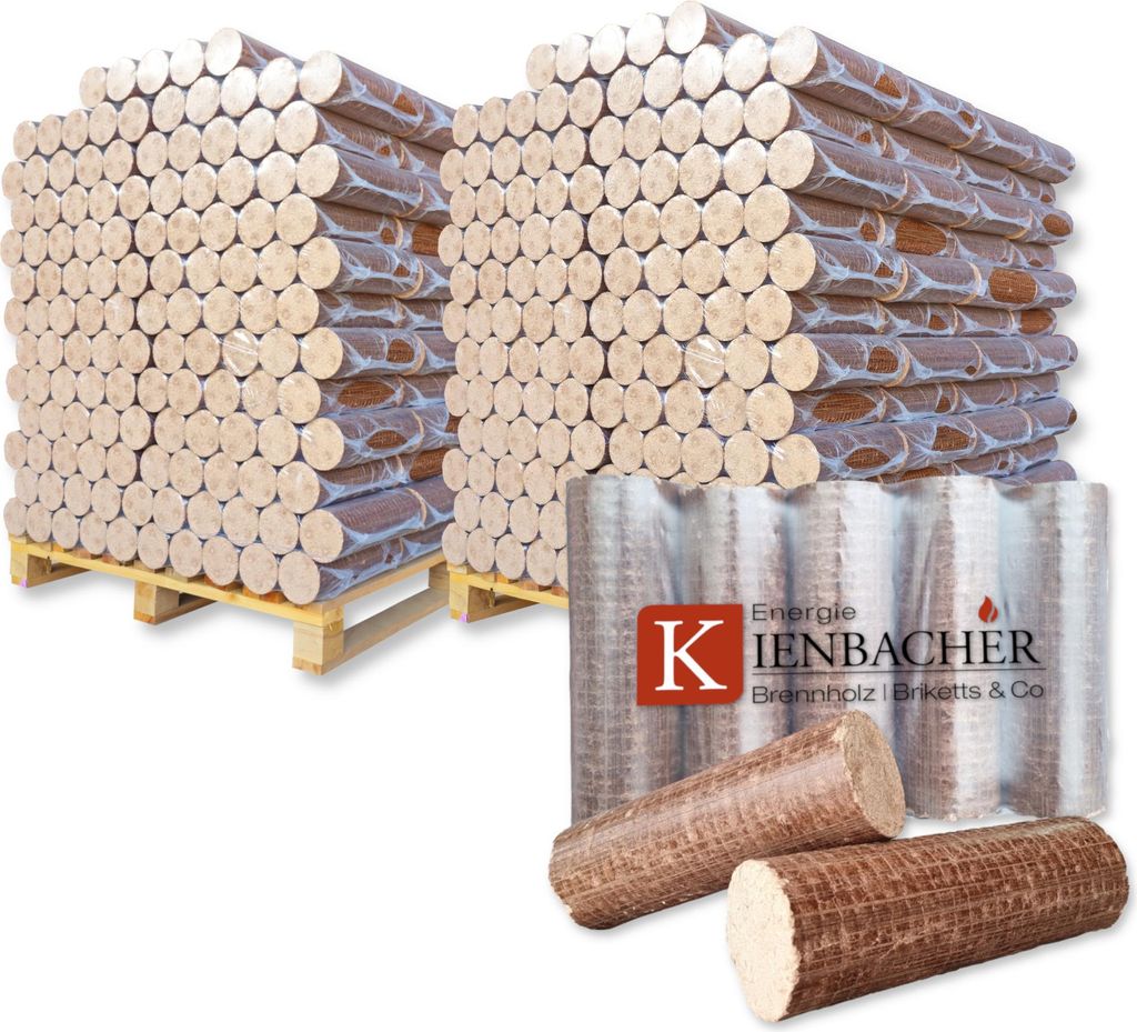 2000 kg Nestro Hartholzbriketts (Buche & Eiche) - 200 x 10 kg auf Palette – Ansicht 1