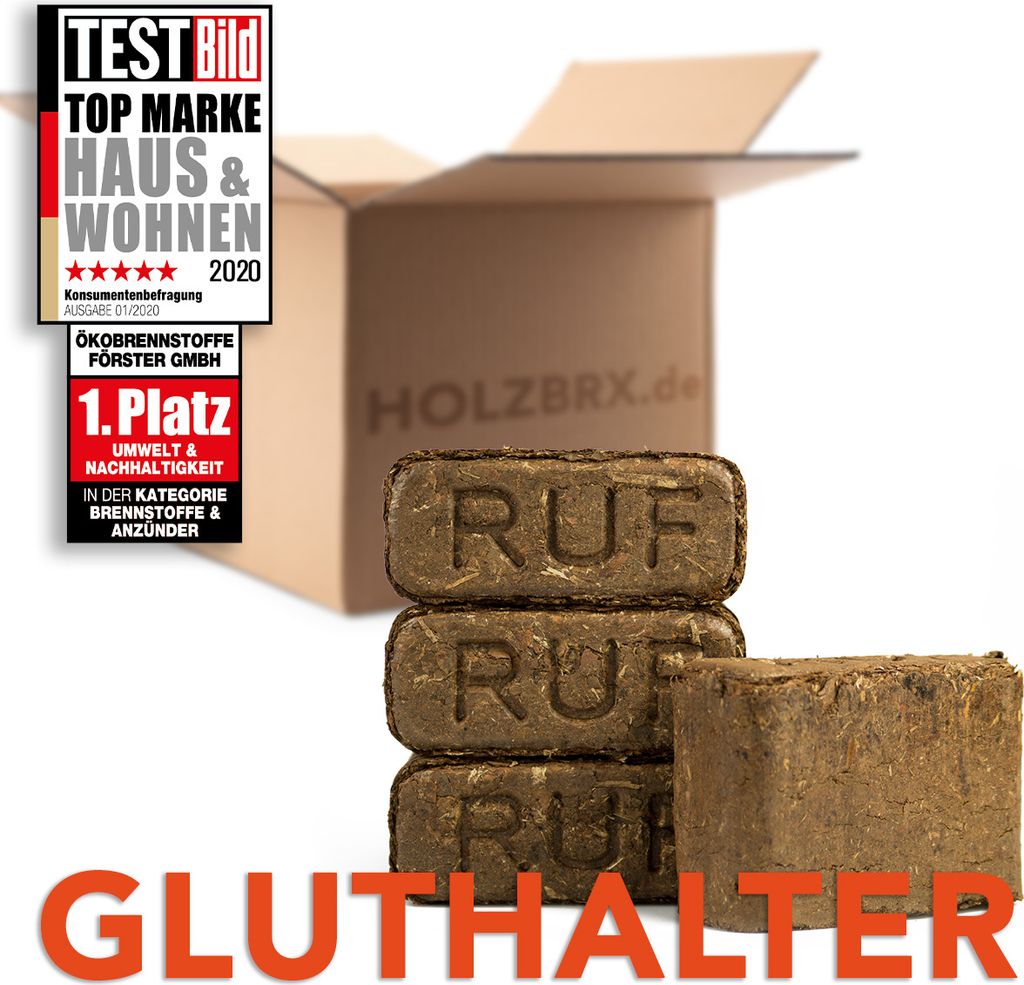 30 kg Rindenbriketts – Ökologischer Gluthalter für den Kamin – Ansicht 1