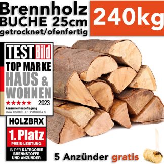 Brennholz Buche 240 kg - ofenfertig, 25 cm lange Scheite – Ansicht 1