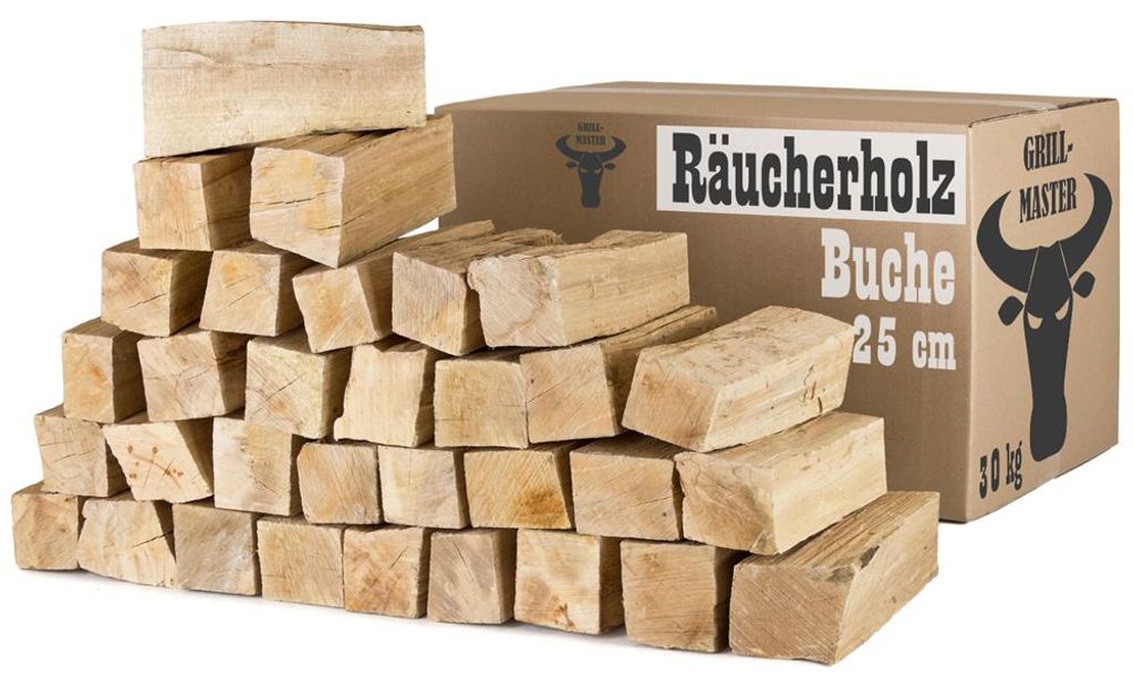 Buchenholz Smoker Wood 30 kg - Hochwertige Räucherholzscheite 25 cm, ideal zum Grillen und Räuchern – Ansicht 1