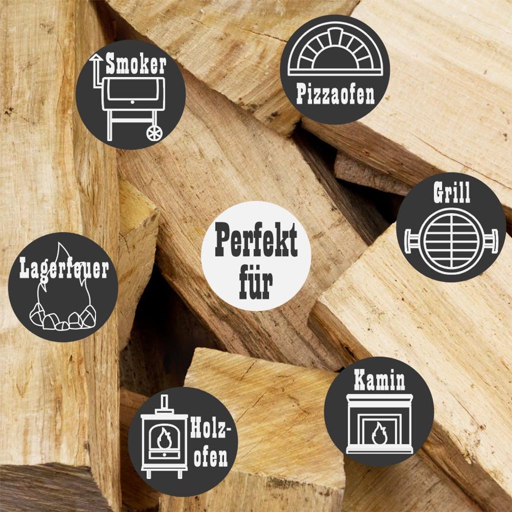 Buchenholz Smoker Wood 30 kg - Hochwertige Räucherholzscheite 25 cm, ideal zum Grillen und Räuchern – Ansicht 4