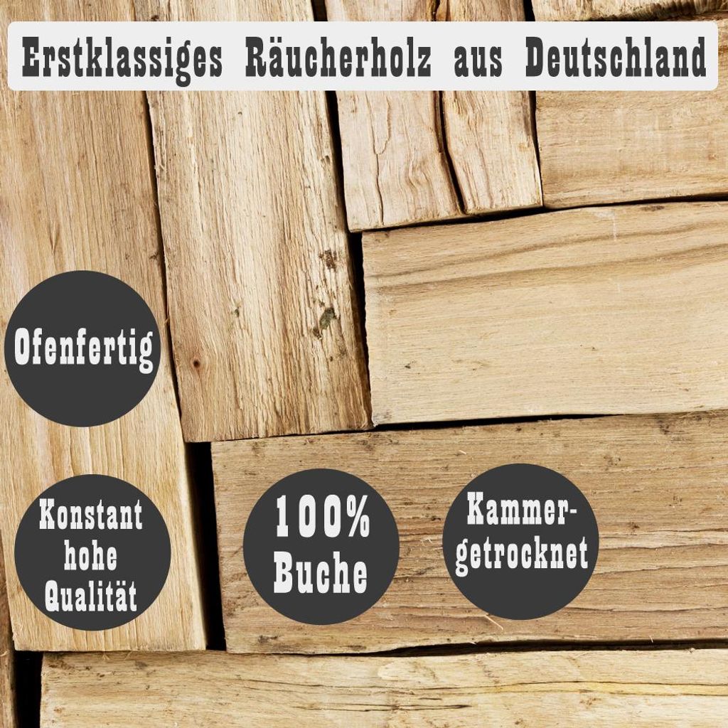 Buchenholz Smoker Wood 30 kg - Hochwertige Räucherholzscheite 25 cm, ideal zum Grillen und Räuchern – Ansicht 5