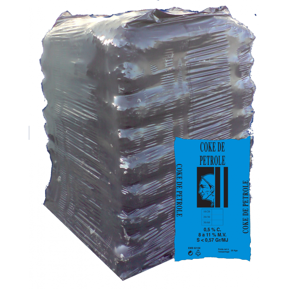 COKE PETROLE 30/60 HALBE PALETTE VON 25 BAGS ZU 20 KG | 20 kg