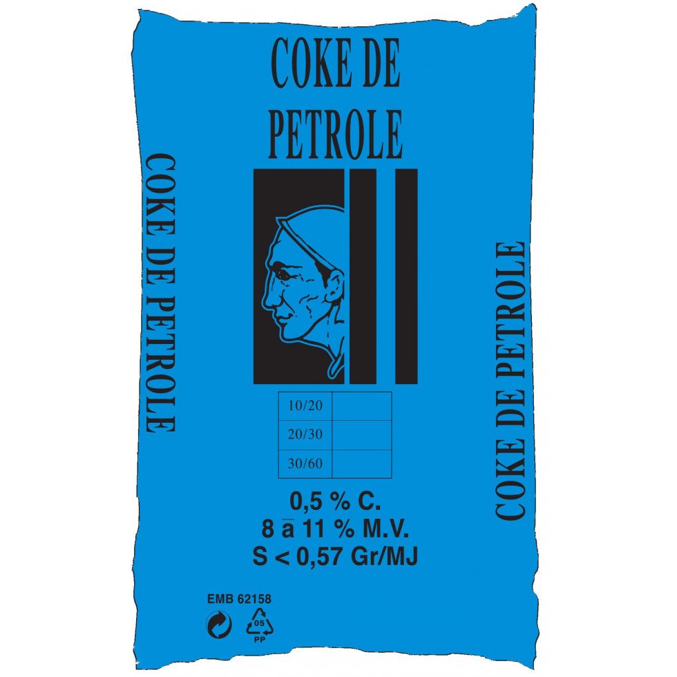 COKE PETROLE 30/60 HALBE PALETTE VON 25 BAGS ZU 20 KG | 20 kg