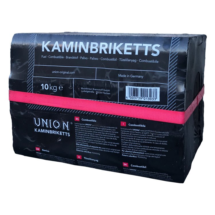 GEMISCHTE HOLZBRIKETTS AUS 100% EICHE + BRAUNKOHLENBRIKETTS PALETTE