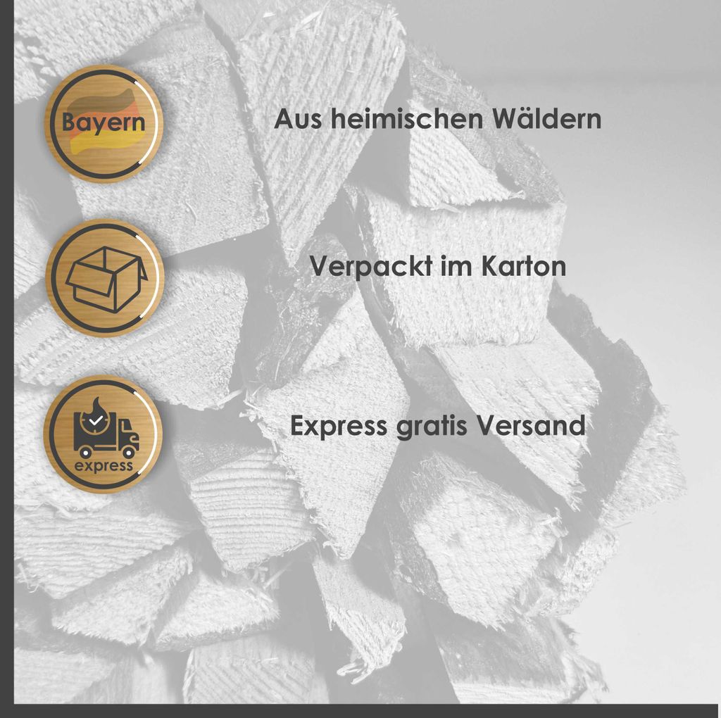 Getrocknetes Kaminholz 10 kg in 25 cm Scheiten - ideal für Feuerschalen – Ansicht 3