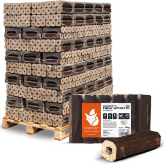 HEIZFUXX Holzbriketts Hartholz Pinikay Octagon Brenn Holz Grill Smoker