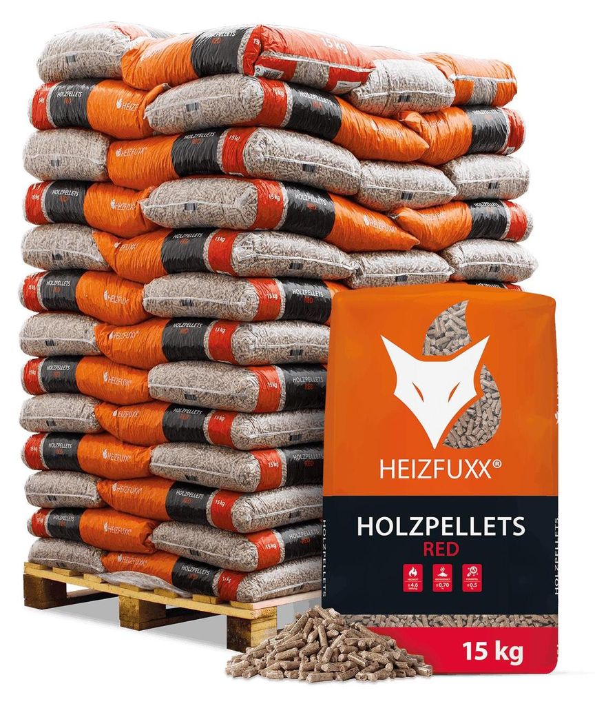 Heizfuxx Red ENplus A1 Hartholzpellets - 975 kg Palette, 15kg Sack – Ansicht 1
