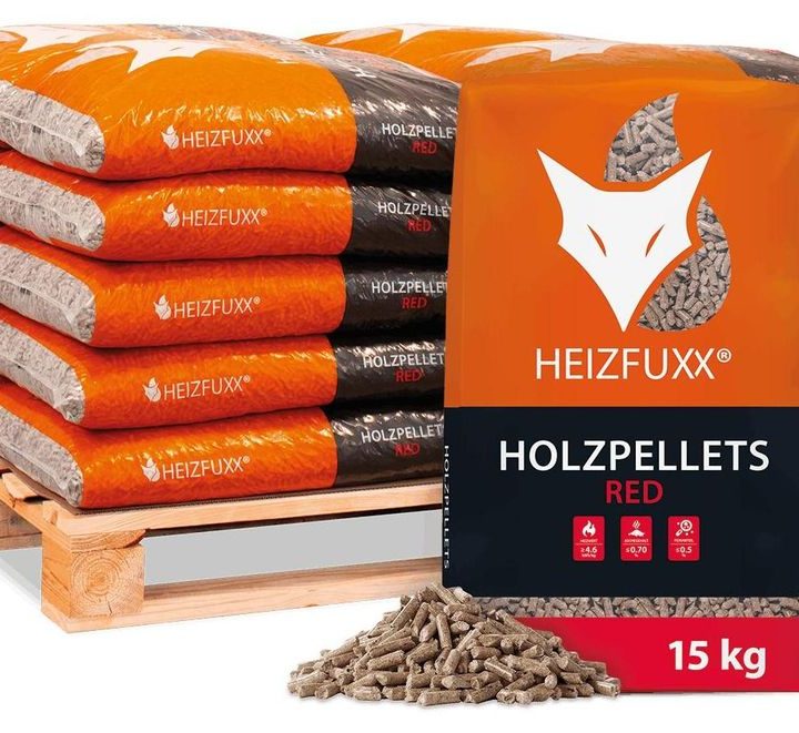 Heizfuxx Red ENplus A1 Holzpellets 15kg (20 Sack, 300kg Palette) – Ansicht 1