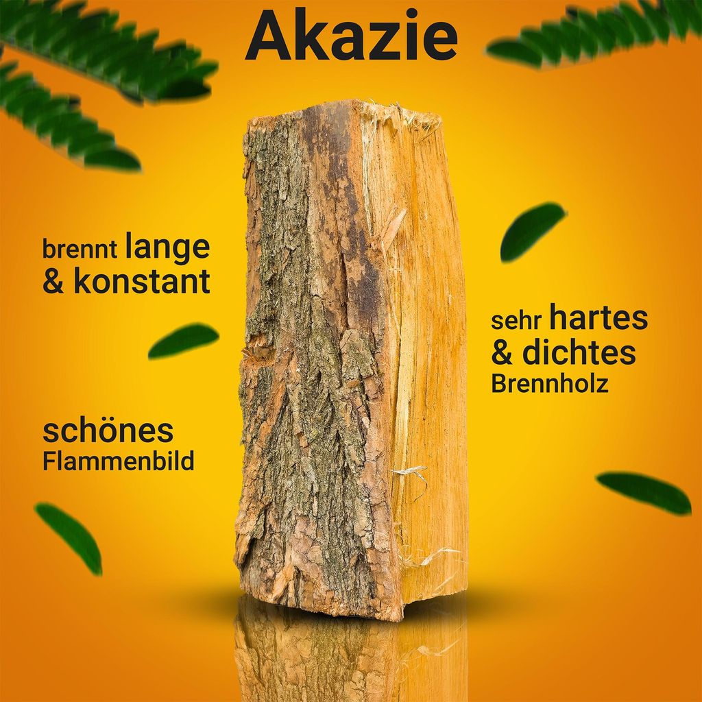 Hochwertiges Akazien-Brennholz 33 cm – 1,8 RM in praktischer Holzbox – Ansicht 2
