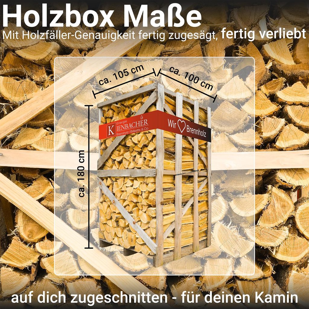 Hochwertiges Akazien-Brennholz 33 cm – 1,8 RM in praktischer Holzbox – Ansicht 4