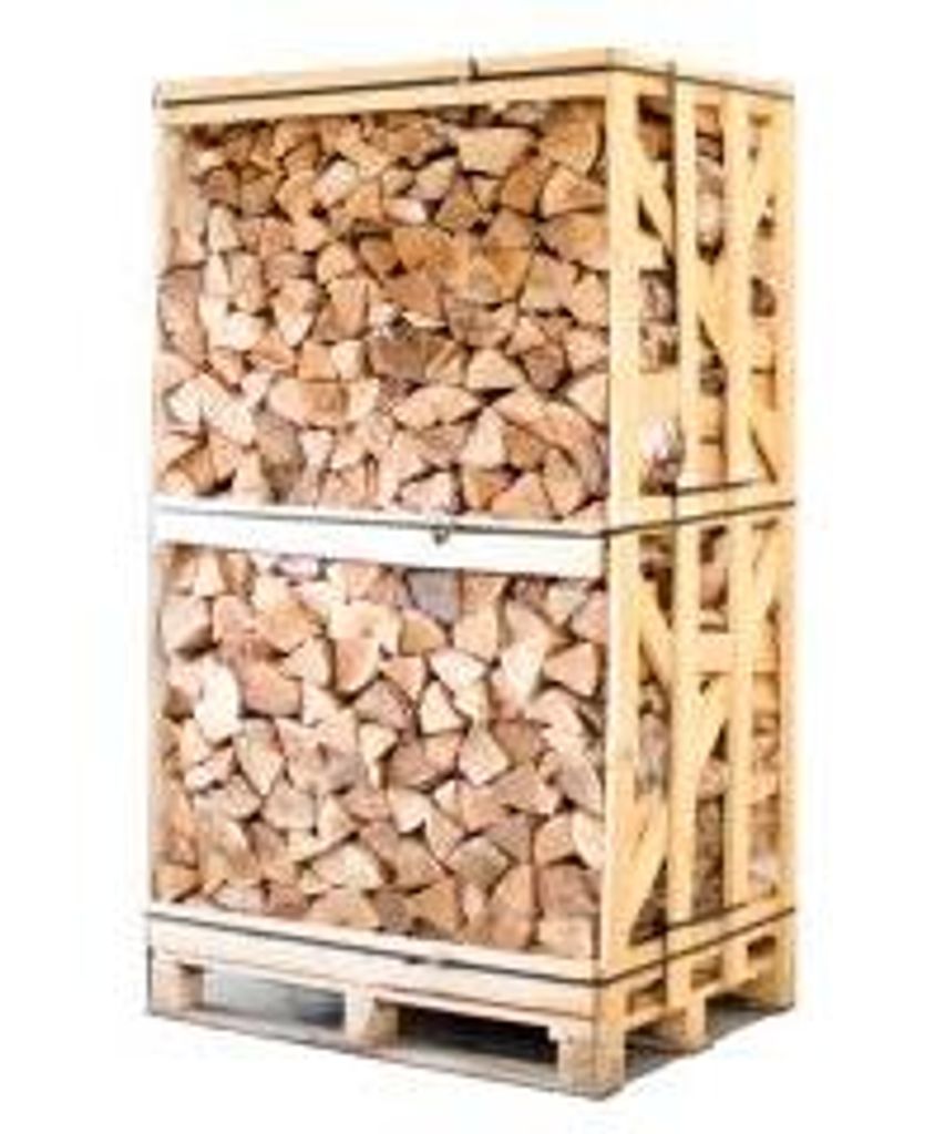 Kammergetrocknetes Birkenbrennholz: Palette mit 850 kg, 25 cm Scheitlänge – Ansicht 1