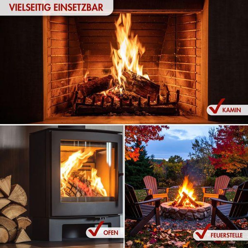 Mischholz Kaminholz 30 kg – Ideal für Kamin und Ofen, Scheitlänge 28-33 cm – Ansicht 4