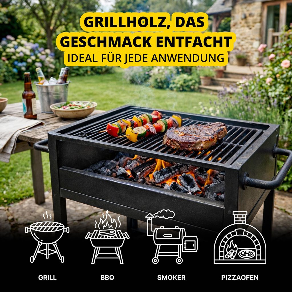 Neandertaler Feuer 2 Raummeter Buchenholz für Kamin und Grill - 25 cm Scheitlänge – Ansicht 4