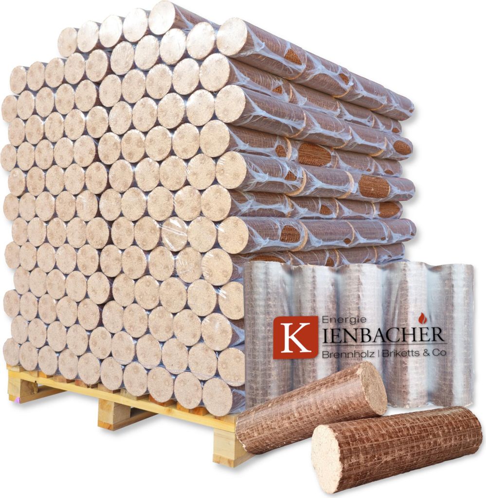 Nestro Hartholzbriketts aus Buche & Eiche – 1000 kg in PE-Bags für optimale Verbrennung – Ansicht 1