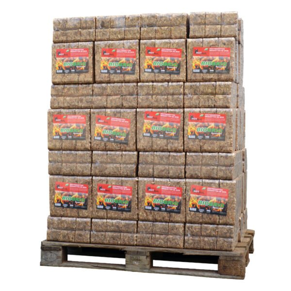 Palette mit BioBriq MegaRuf Holzbriketts (972Kg) – Kaminofen