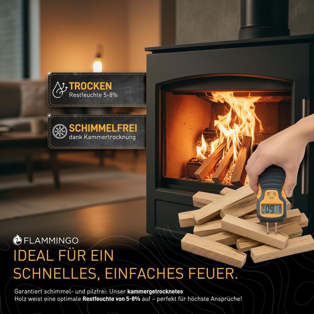 Anzündholz Eiche – 30 kg im stabilen Karton, 16 cm Scheitlänge – Ansicht 3