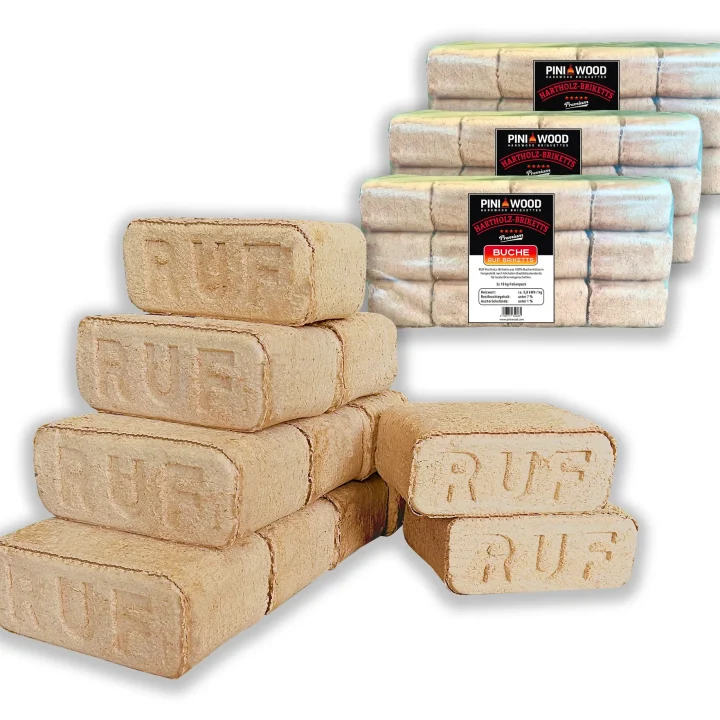 PINI 30 kg Holzbriketts 100% Buche Hartholzbriketts RUF Grill