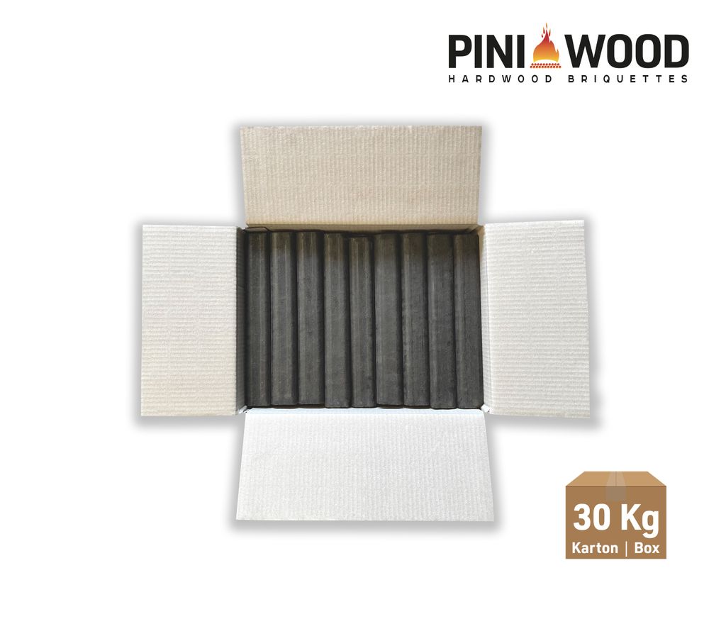 PINI Kay Eichenholzbriketts 33 cm – 30 kg Hochwertige Hartholz-Briketts für effizientes Heizen – Ansicht 4