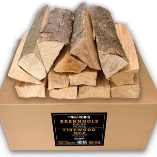 PINI Ofenfertiges Buche Brennholz 30 Kg – Hochwertige Holzscheite 30-33 cm für Kamin, Grill und mehr – Ansicht 1