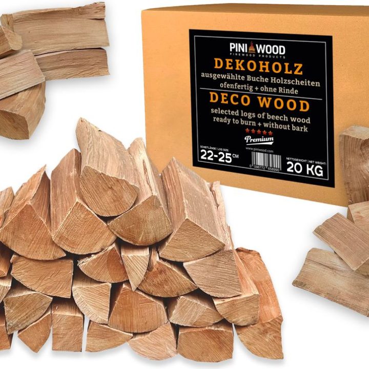 Premium Buchenholz-Dekoscheite ohne Rinde, 20 kg, handgefertigt – Ansicht 1