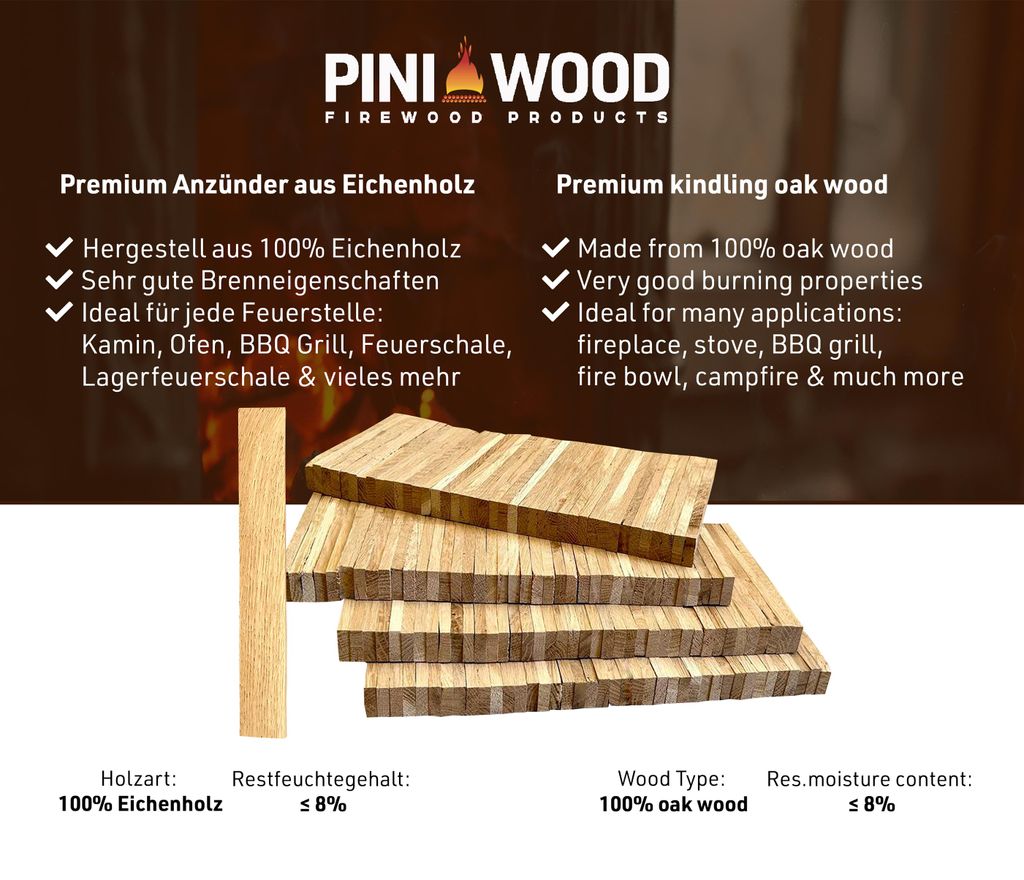 Premium Eichen-Anzündholz 15 kg – Hochwertiges Anfeuerholz für Kamin und Grill – Ansicht 3
