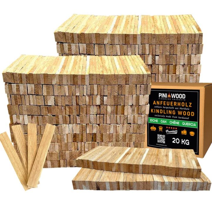 Premium Eichen-Anzündholz 20 kg – Ideal für Kamin und Grill – Ansicht 1