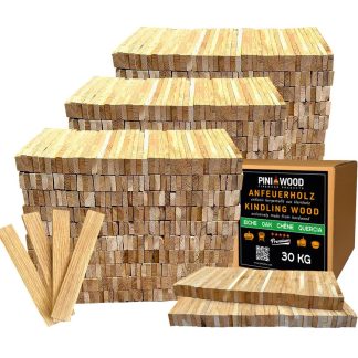 Premium Eichen Anzündholz, 30 kg – Langanhaltendes Feuer für Kamin und Grill – Ansicht 1