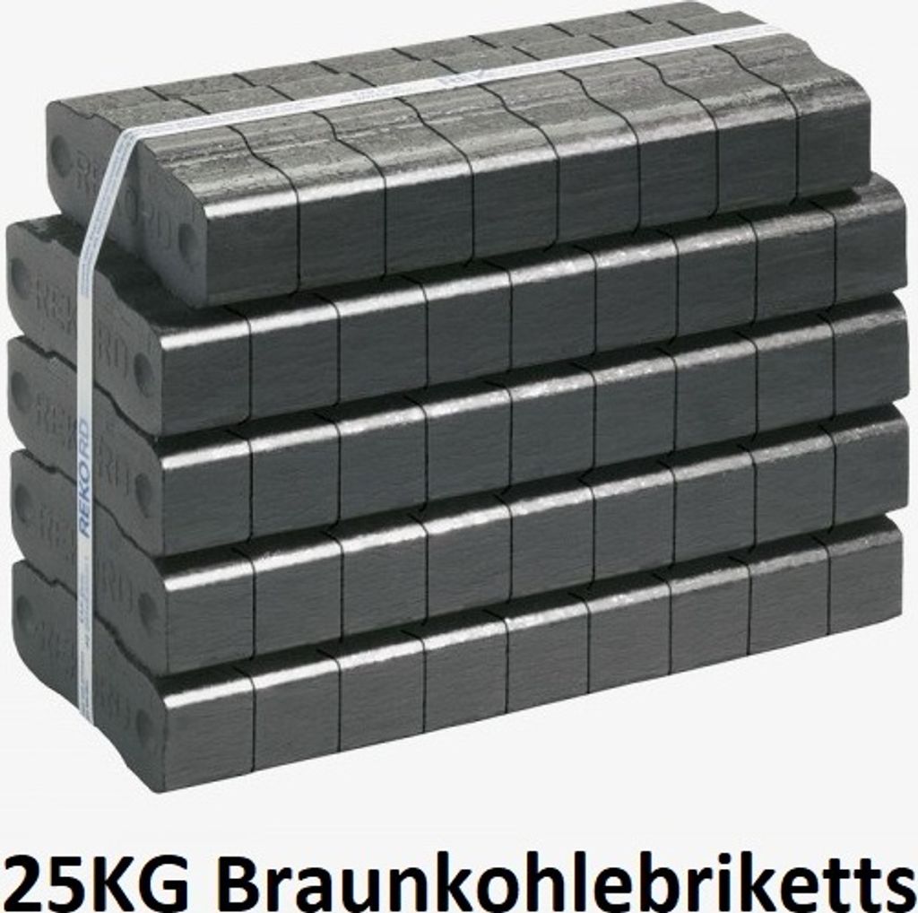 REKORD Braunkohle Briketts 25 kg für Kaminöfen – Ansicht 5