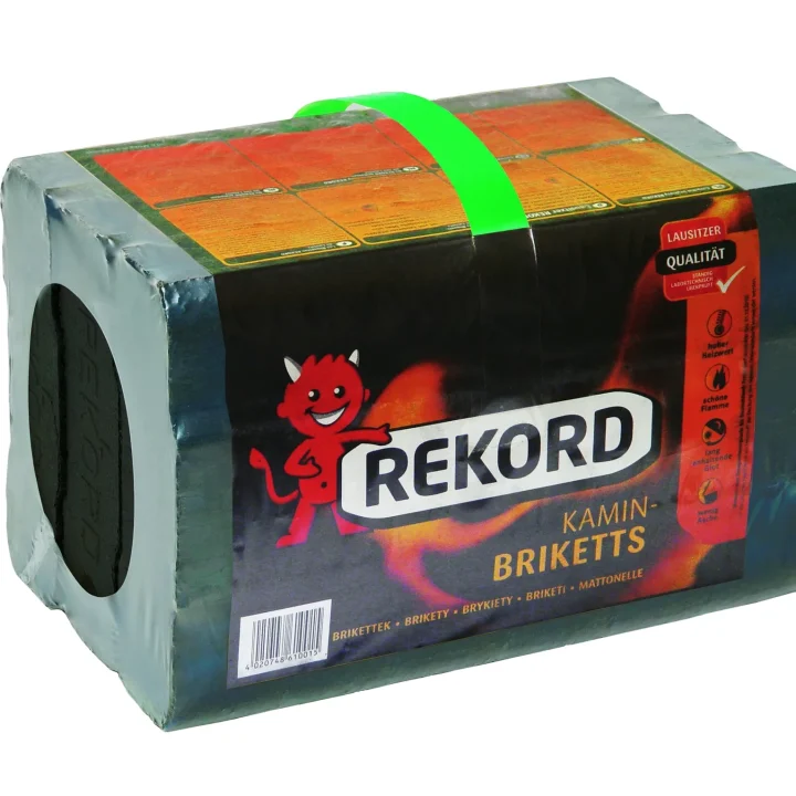 Rekord Kaminbriketts Kohle 10 kg Braunkohle Bündelbriketts Brennstoffe