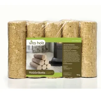 Vitaholz Holzbriketts rund, ohne Loch, 10 kg | 10 kg – Kaminofen