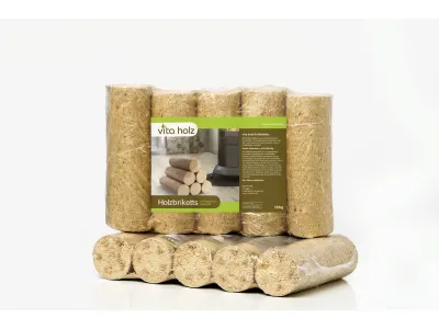 Vitaholz Holzbriketts rund, ohne Loch, 10 kg | 10 kg – Kaminofen