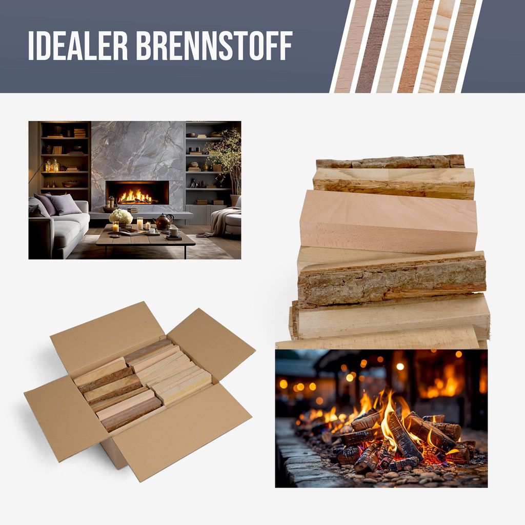 Woodsellers Anzündholz 20kg – Ofenfertiger Hartholz-Mix für Kamin und Grill (Scheitlänge 24 cm) – Ansicht 5